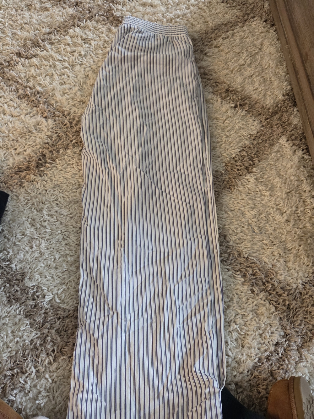 Lioness Blue and White Wide-Leg Striped Jumpsuit Pants